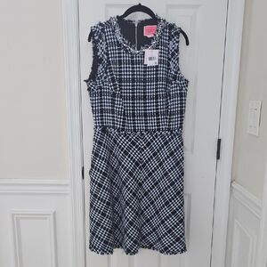 Kate Spade Black and Blue Patterned Dress